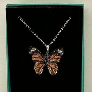 Dainty Butterfly Necklace colorful Butterfly on 20 in stainless steel